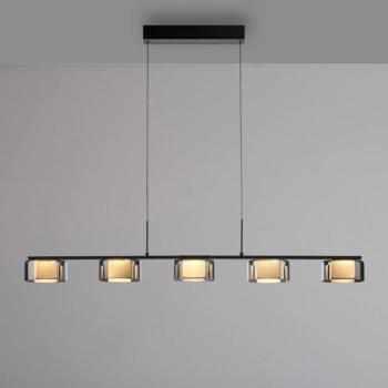 Paul Neuhaus Rika LED-es függőlámpa, 119 cm, üveg, fényerőszabályzóval, kép