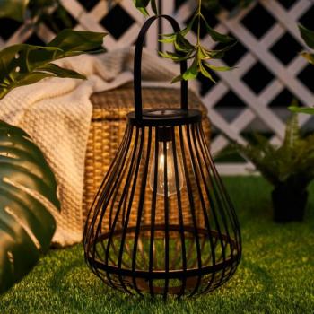 Pauleen SUNSHINE SPARK LED-es napelemes asztali lámpa, fekete, 34 cm, IP44 kép
