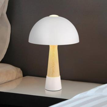 Paulin asztali világítás, homokszínű/fa hatású, fém, 37 cm, E27 kép