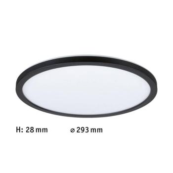 Paulmann Atria Shine LED panel, fekete, Ø29 cm, 3000 K, be-/kikapcsoló kép