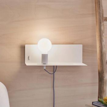 Paulmann Devara fali lámpa, fehér, 40 cm E27 USB-port kép