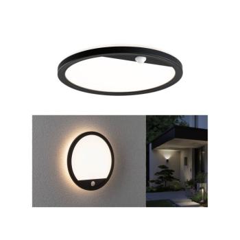 Paulmann LED kültéri fali lámpa Lamina, fekete, érzékelő, IP44 kép