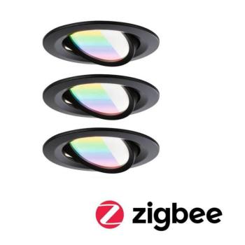 Paulmann LED-beépíthető Nova Coin Smart fekete RGBW 3 darabos 8,4 cm kép