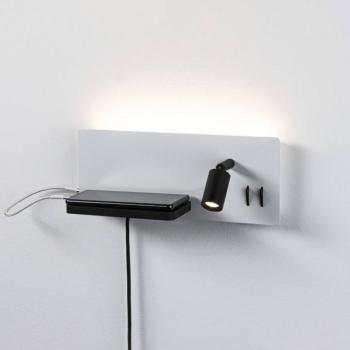Paulmann LED fali világítás Serra, bal oldali, USB-C, fehér/fekete kép