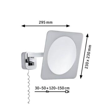Paulmann LED fali tükör Bela, króm, IP44, dugasz