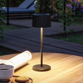 Paulmann LED-Solar asztali lámpa Else, fekete, IP44 dimmelhető kép