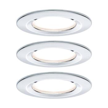 Paulmann Nova Coin LED süllyesztett spotlámpa, 3 darabos, króm, kerek, 3 kép