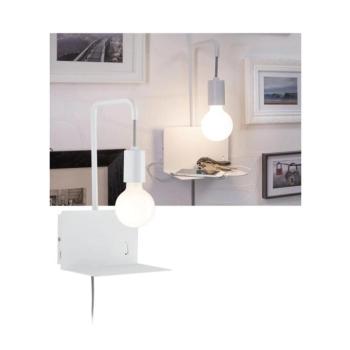 Paulmann 79812 - 1xE27/40W fali lámpatest polccal és USB-porttal CALVANI 230V fehér 79812 kép