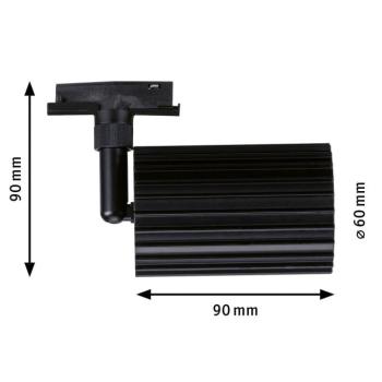 Paulmann URail Lirena sínes spotlámpa, fekete, Ø 6 cm, GU10 kép