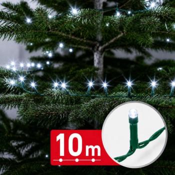 Phenom fényfüzér - 10 m - hideg fehér - 200 LED - 100-240V - 6W - zöld kábel kép