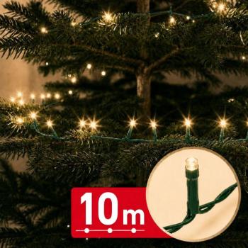 Phenom fényfüzér - 10 m - meleg fehér - 200 LED - 100-240V - 6W - zöld kábel kép