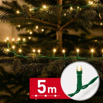 Phenom fényfüzér - 5 m - meleg fehér - 100 LED - 100-240V - 6W - zöld kábel kép