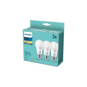 3x Philips LED izzó A60 E27 13W 230V 2700K készlet 8718699694920 kép
