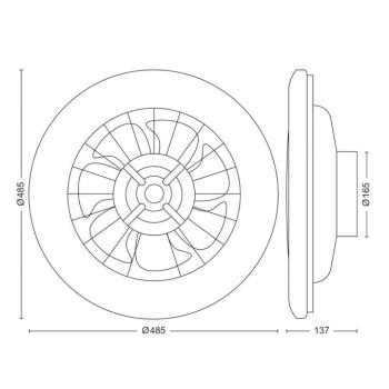 Philips Amigo LED mennyezeti ventilátor, fehér, 49 cm, CCT, DC kép