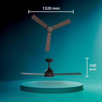 Philips Civx LED mennyezeti ventilátor, fekete/barna, egyenáramú, csendes kép