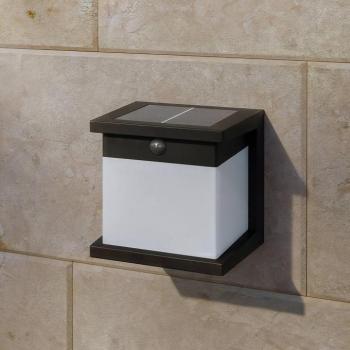 Philips Diara LED-es napelemes falilámpa, fekete, érzékelővel, IP44 kép
