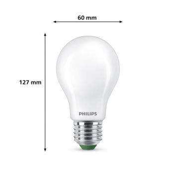 Philips LED izzó, E27 A60, 4 W, 2 700 K, matt, 3 darabos készlet kép