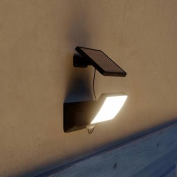 Philips Fyns LED-es napelemes fali lámpa, fekete, érzékelővel, IP44 kép