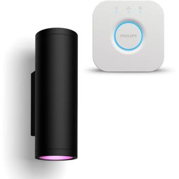 Philips HUE Appear Hue WACA EU wall lantern black + Philips HUE Bridge EU kép