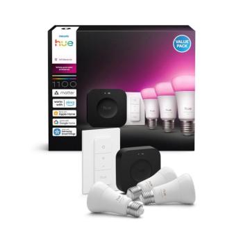 Philips Hue WACA kezdőkészlet 3xE27/8,1W 1000-20000K + Bridge és fényerőszabályzó kapcsoló 8720169374508 kép