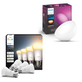 Philips Hue White Ambiance 6W 810 E27 4 darab + Hue GO v2