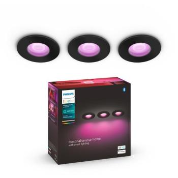 Philips Hue Xamento spotlámpa fekete 3db