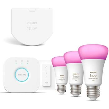 Philips HueWCA 9 W A60 E27 3set sw EU + Philips Hue Wall Switch Module kép