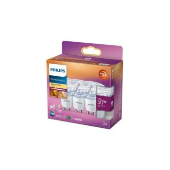 KÉSZLET 3x LED Dimmelhető izzó Philips Warm Glow GU10/3,8W/230V 2200-2700K 8718699776459 kép