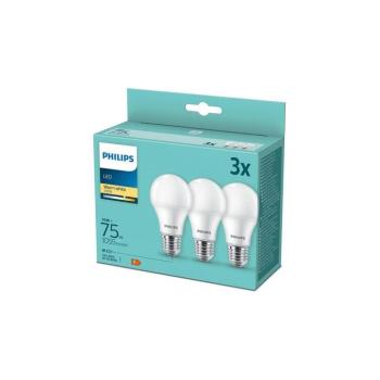 KÉSZLET 3x LED Izzó Philips A60 E27/10W/230V 2700K 8718699775544 kép