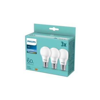 KÉSZLET 3x LED Izzó Philips A60 E27/8W/230V 6500K 8719514403826 kép