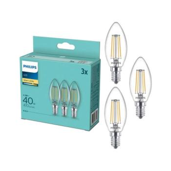SZETT 3x LED-izzó VINTAGE Philips B35 E14/4,3W/230V 2700K 8718699777791 kép