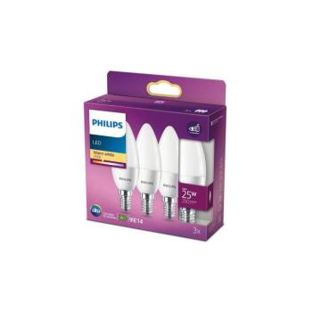 KÉSZLET 3x LED Izzó Philips B35 E14/4W/230V 2700K 8718699773014 kép