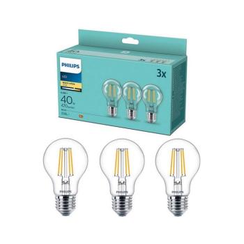 KÉSZLET 3x LED Izzó VINTAGE Philips E27/4,3W/230V 2700K 8718699777753 kép