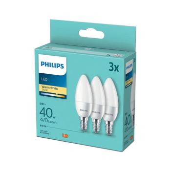 KÉSZLET 3xLED Izzó Philips B35 E14/5W/230V 2700K 8719514313385 kép
