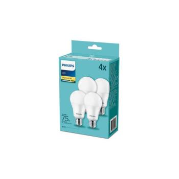 KÉSZLET 4x LED Izzó Philips A60 E27/10,5W/230V 2700K 8718699694982 kép