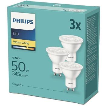 Philips LED 4,7-50W, GU10 2700K, 3 db kép