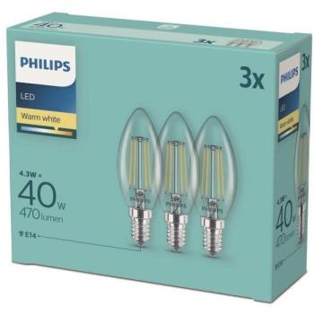 Philips LED classic 4,3-40W, E14 2700K, 3 db kép