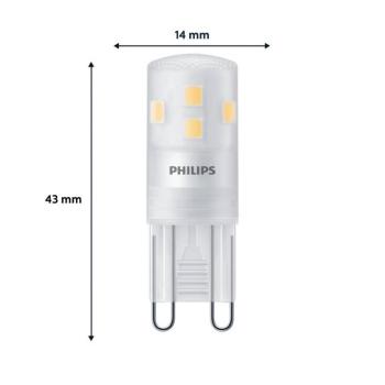 Philips LED-es G9-es csavaros izzó, 1,9 W, 220 lm, 2700 K, matt, 3 darabos