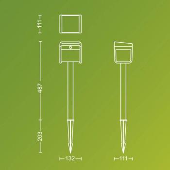 Philips LED-es napelemes földbe szúrható lámpa Ezra UE, műanyag, IP44 kép