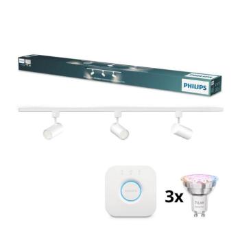 Philips - LED fényerőszabályozható spotlámpa sínrendszerhez EASYLINK HUE 3xGU10/4,7W/230V + Hue bridge P7612+3xP7029+P1408 kép