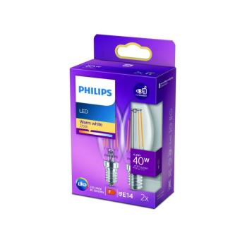 Philips LED gyertya izzószál E14 4,3W 2700K 2db kép