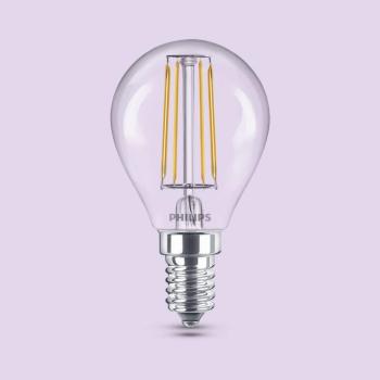 Philips LED izzó E14 P45 4,3 W 470 lm 2700 K szálas, 6 darabos csomag kép