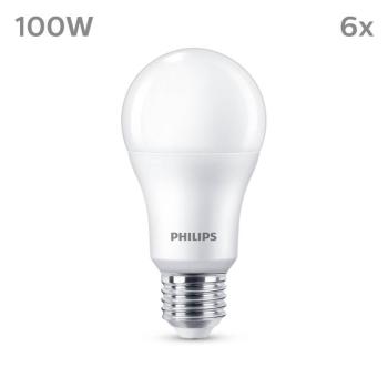 Philips LED izzó E27 13W 1521lm 4000K matt 6db kép