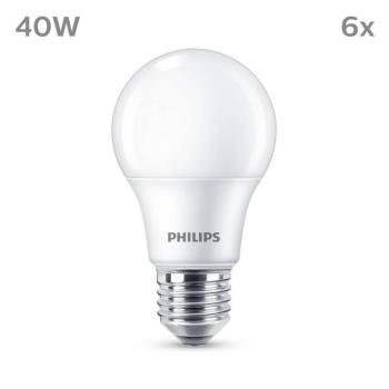 Philips LED izzó E27 4,9W 470lm 2700K matt 6db kép