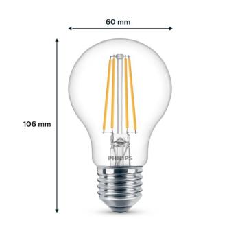 Philips LED izzó E27 7W 850lm 4000K átlátszó 2db kép