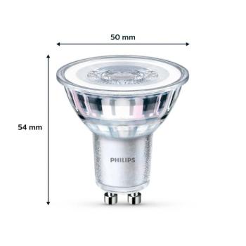 Philips LED izzó, GU10, 4,6 W, átlátszó, 2 700 K, 6 darabos készlet kép