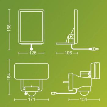 Philips LED kültéri spotlámpa Tylus, fekete 5000K érzékelővel kép