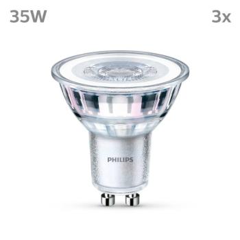 Philips LED lámpa GU10 3.5W 255lm 827 világos 36° 3db 3db kép
