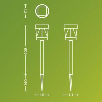 Philips LED napelemes világítás Avery, földbe szúrható, fekete, IP44 kép