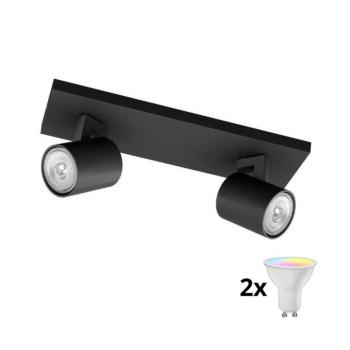 Philips - LED RGBW dimmelhető RUNNER spotlámpa 2xGU10/6,5W/230V fekete P5372+2xAI0589 kép